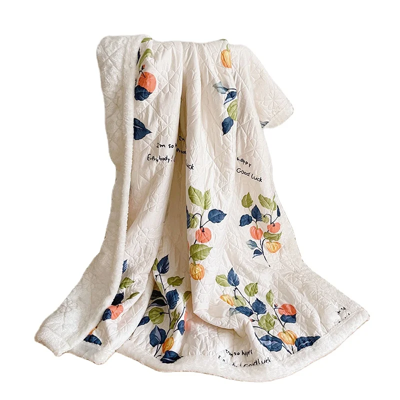 New Fabrics Throw Blanket Mink Warm Sherpa Fleece Blanket Hot Sale Custom Cotton for Kids Home Textiles Woven Printed OEM/ODM