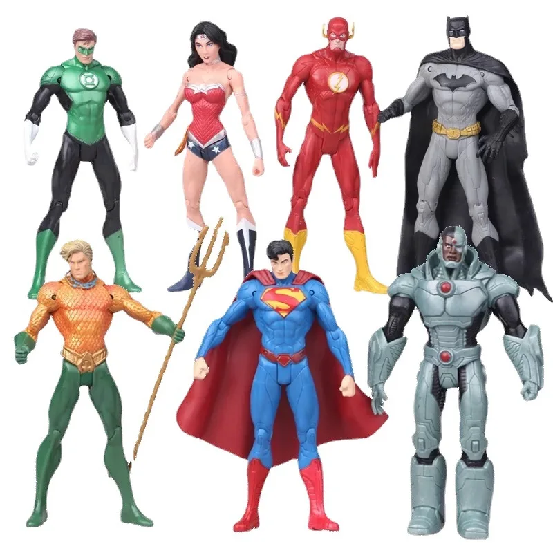 PVC movable action figures realistic DC Collectibles Justice  Custom League 7-Pack Action Figure Box Set toy figure for children