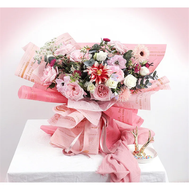 New design flower wrapping paper cellophane wrapping paper for bouquet Colorful Packaging Flower Gift Wrapping Paper matte film