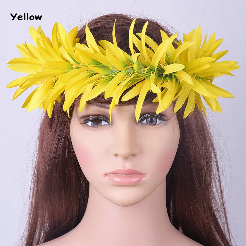 Flower Headband Tropical island spider lily elastic hair Accessories Haku Hula Dance wear foam hair pick clip multi colors