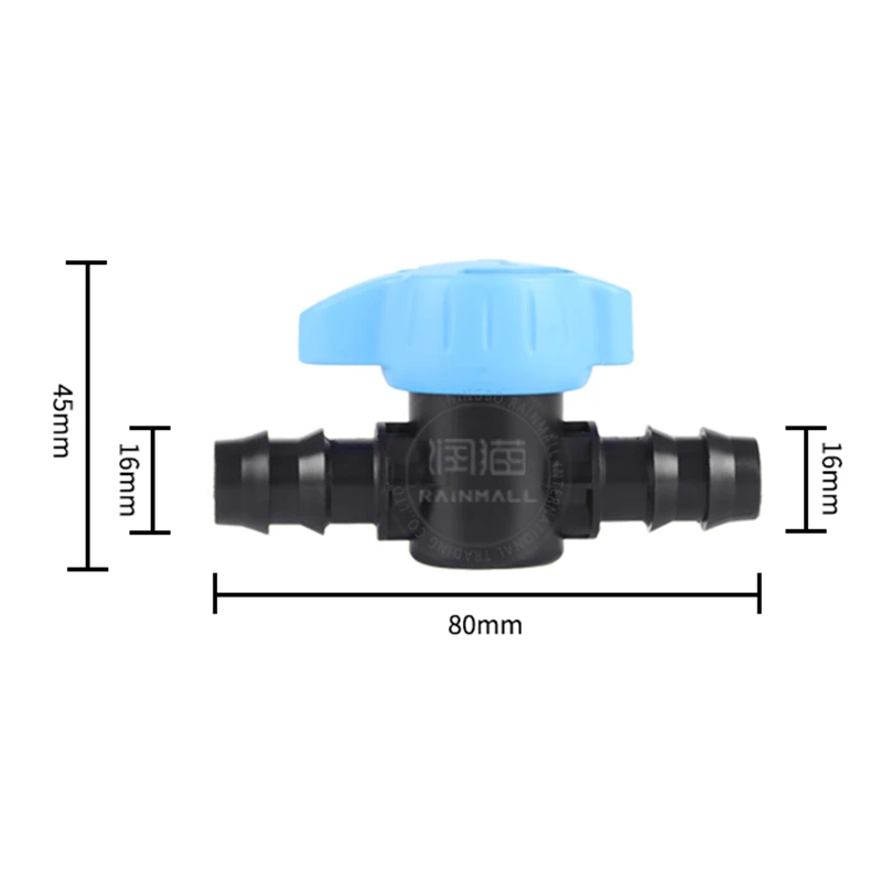 Drip Irrigation Mini Valve 16mm*16mm Barbed Off-Take Valve High Quality Plastic Mini Ball Valves for Pipes Connection