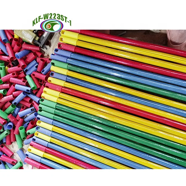120 cm by 2.2 cm Peruvian market black lines pvc coated wooden broom mop brush dustpan handles sticks