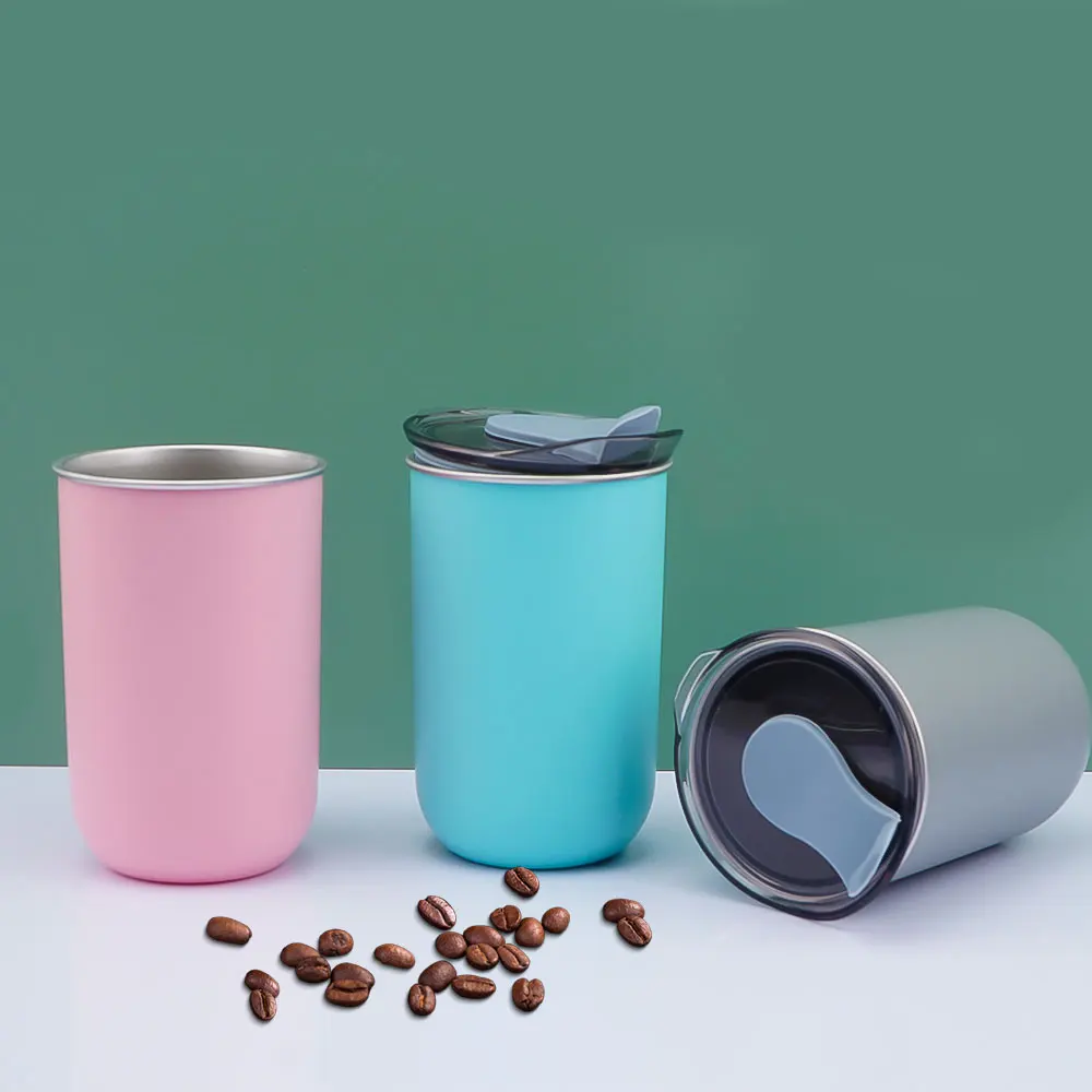 Custom 10oz Mini Cute Wine Tumbler Double Wall Stainless Steel 304 inside plastic outside Coffee Mug  Travel Tumbler Cups