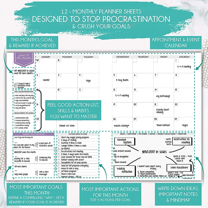 Wholesale Custom Planner Printing Christian 90 Days Planner Law Of Attraction Planner