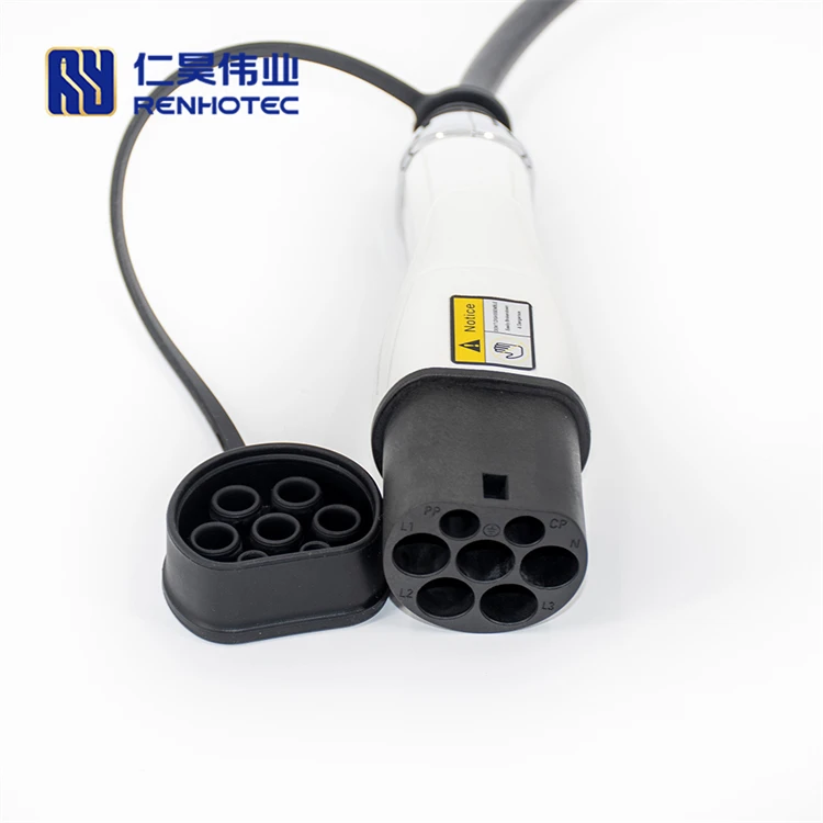 Type 2 To Type 2 EV зарядный кабель 16A 32A Однофазное автомобильное зарядное устройство переменного тока