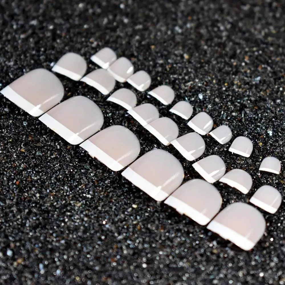 
Fashion wide False Toe Nails Full Cover Toenail Tips gel nail tip Set for DIY Manicure 