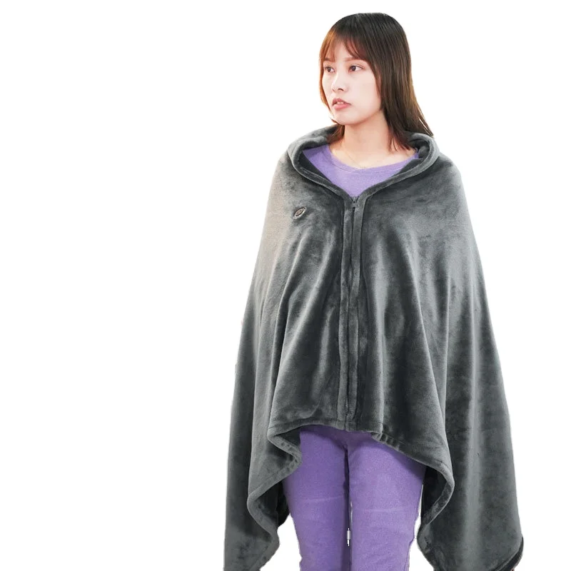 
Whole Body Multi- Function Mink Cashmere Pain Relief Heated Shawl with Zipper TH3307 