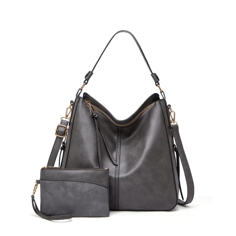 Wholesale 2022 Purses And Handbags Ladies Leather Bags Black Women Tote Bag With Clutch Set