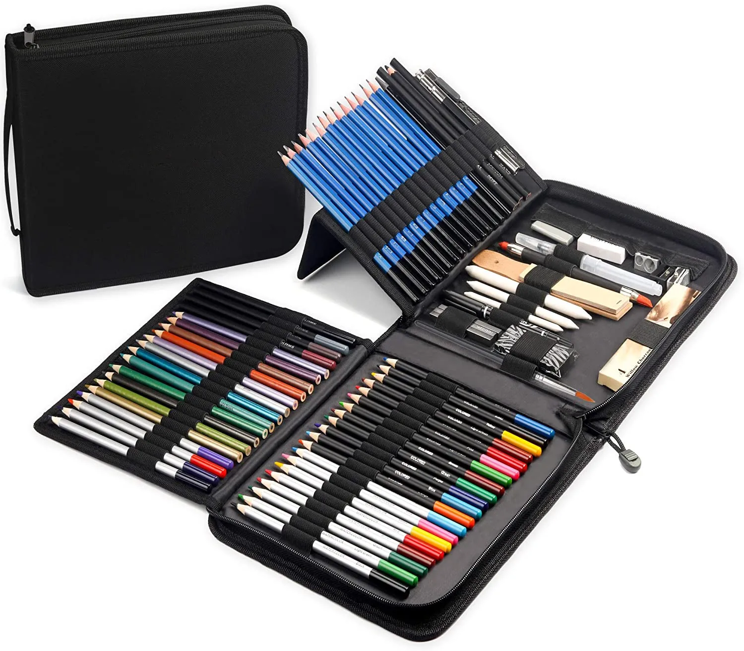 Longorgeous  XinyiArt Professional 83 pcs Sketch Pencil Set Charcoal Pencil Set Art Drawing Kit for Artists Adults Teens Beginne