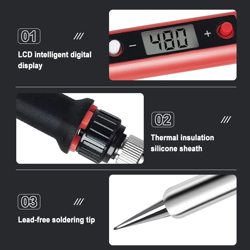 80W Digital Display Auto Sleep Electric Soldering Iron Welding Adjustable Temperature Welding Pen Repair Tool Soldering Iron