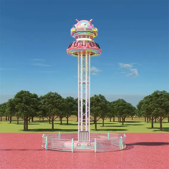 Jumping park thrilling rotate free fall drop tower sky drop tower amusement rides for sale entertainment equipment jumping