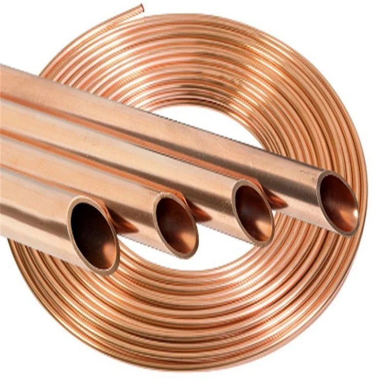 Outside Diameter: 0.3mm-200mm, 0.07mm-8.0mm  Copper Tube 1/4 Inch Pancake Coil Copper Pipe for Air Conditioner