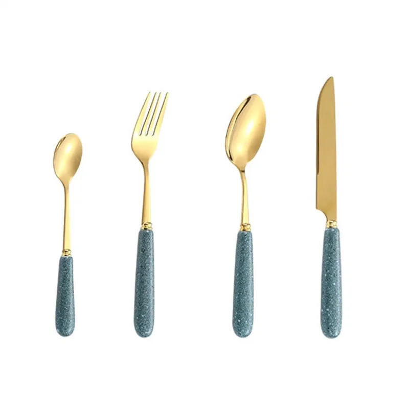 24 pcs gold and silverware cutlery set with stand stainless steel cutlery set mirror polished can be used for dishwasher