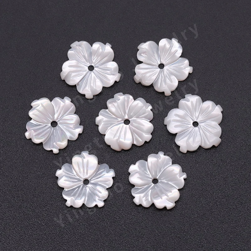 Yingtuo Jewelry Trendy Flower DIY White Mother of Pearl Shell Natural Gemstone for Jewelry Making