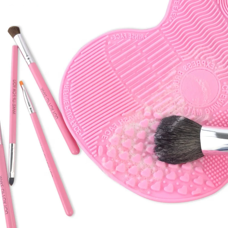 Portable Colorful Cosmetic Brush Cleaning Mat Make Up Washing Brush Cleaner Silicone Pad Scrubbers Tools