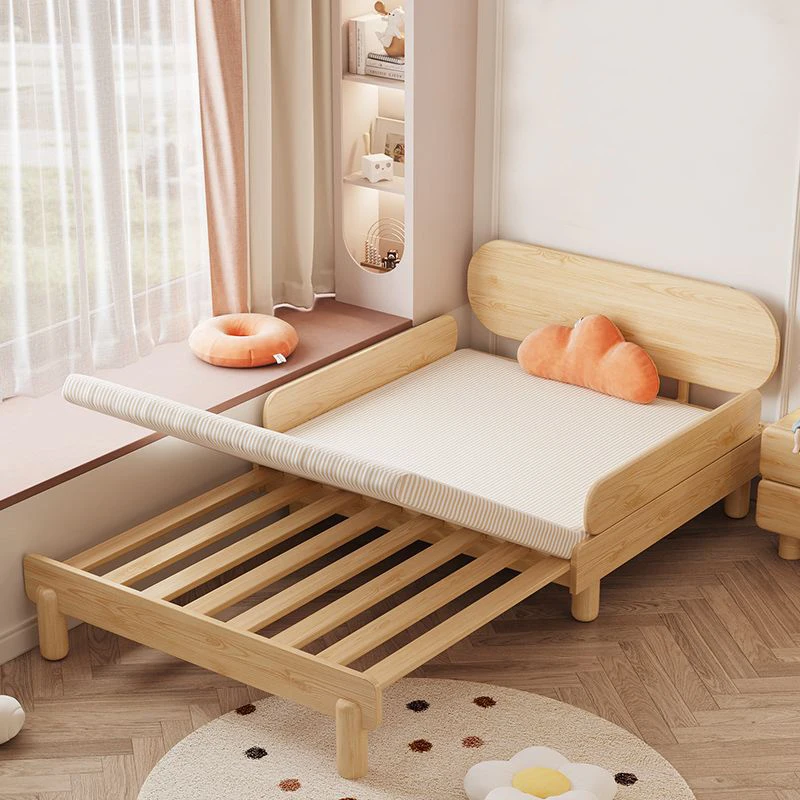 Hot sell solid wood telescopic children adjustable splicing foldable baby broaching bed for baby