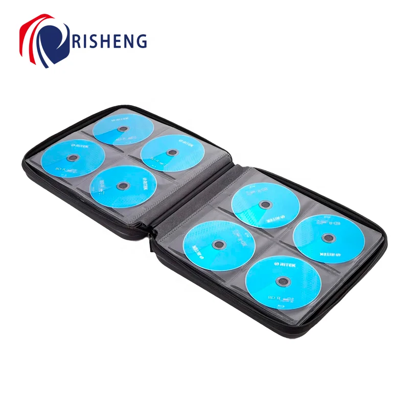 192 Large Capacity EVA Protective DVD Case Portable Zipper CD Case Holder Disc Storage Organizer For Car  Home Office Travel