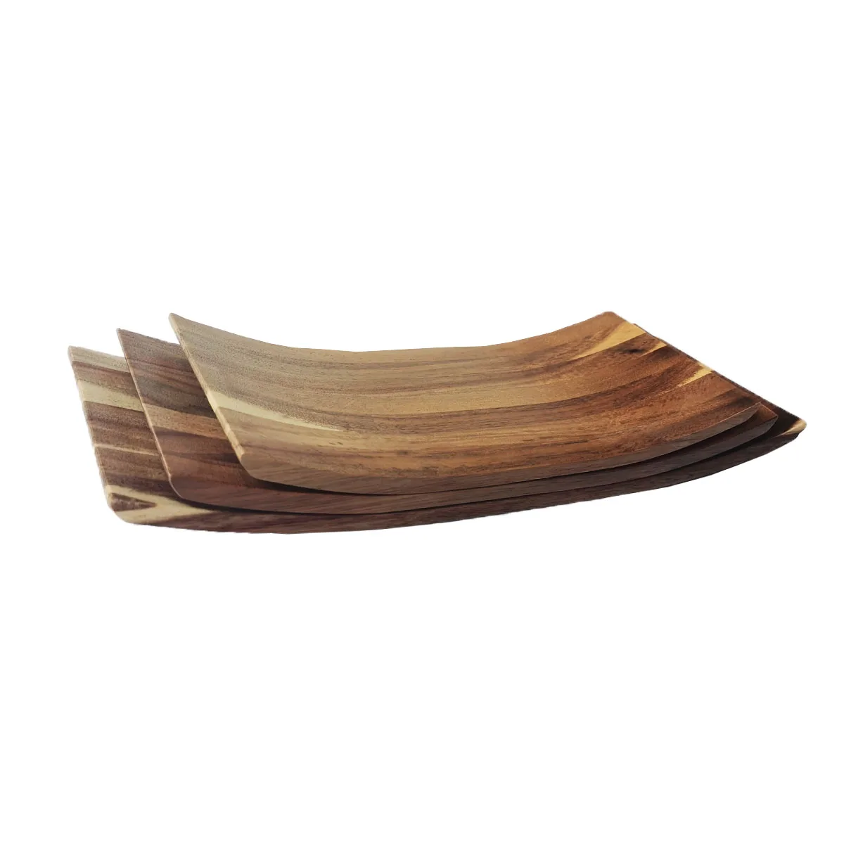 Wooden Japanese Style Sushi Tray Set Of 3 Rectangle Serving Plates For Dinner Parties Meat Sushi Dessert