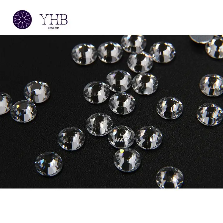 Brand Source Manufacturer Multi-Size Round Glass Solid And Stable Hotfix Christmas Nail Art Wholesale Rhinestones
