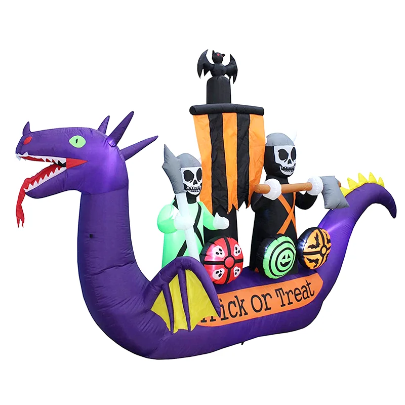 Outdoor blow-up ornament toy skeleton pirate Ghost ship model horror Inflatable Halloween decoration