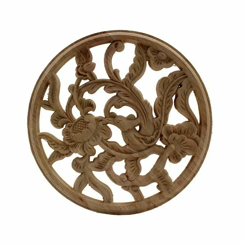 Antique Flower Carved Wood Moldings Furniture Applique And Home Decoration Craft