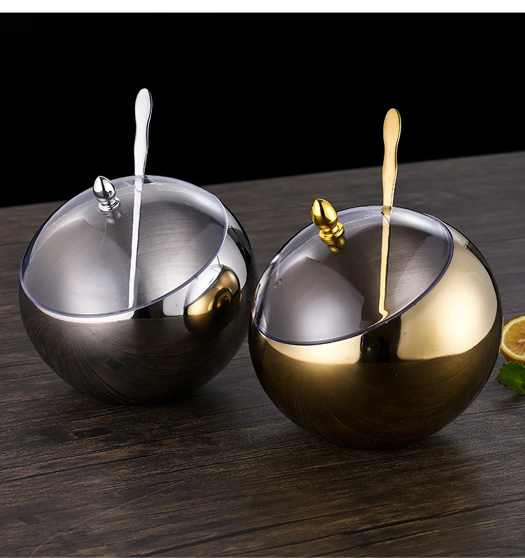 Stainless Steel Self-Service Tableware Hot Pot Restaurants Commercial Oblique Sauce Circular Bowl Spicy with transparent Lid