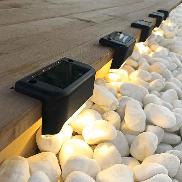 Outdoor Waterproof Path Stair Wall Lighting Warm White Deck Lights LED Solar Lamp Balcony Fence Lights