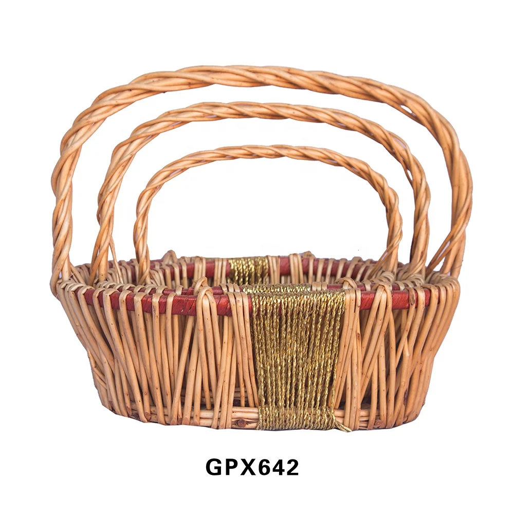 Water Hyacinth Basket Laundry Storage Basket Made in China Round Wicker Baskets With Handle Wicker Woven Natural