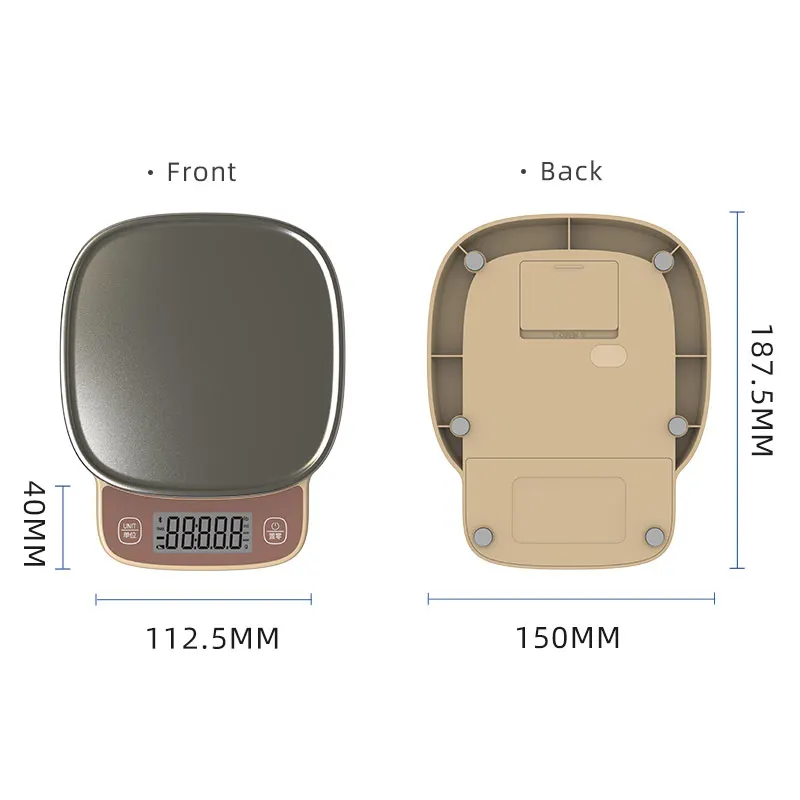 2024 new design customized 5kg smart digital kitchen scale high accuracy 0.1g household nutrition food scale