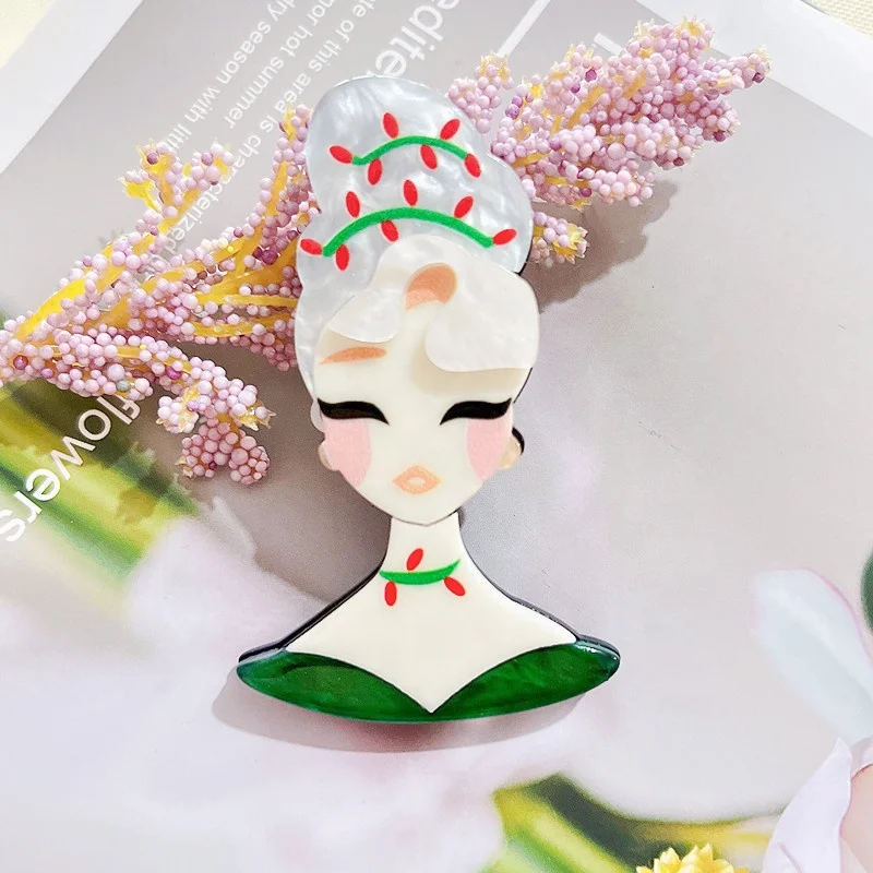 Wholesale Christmas Cute Girls Brooch Pins Dress Accessories Fashion Acrylic Brooch