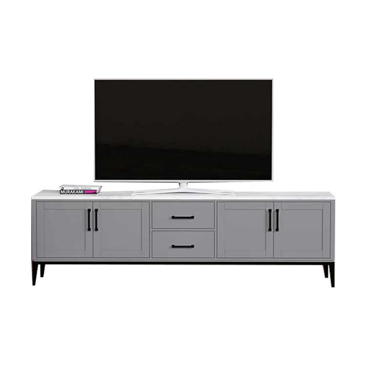 Современная серая ТВ-подставка, деревянная ТВ-подставка для телевизора 60 дюймов с шкафами для хранения для дома, мебель для гостиной