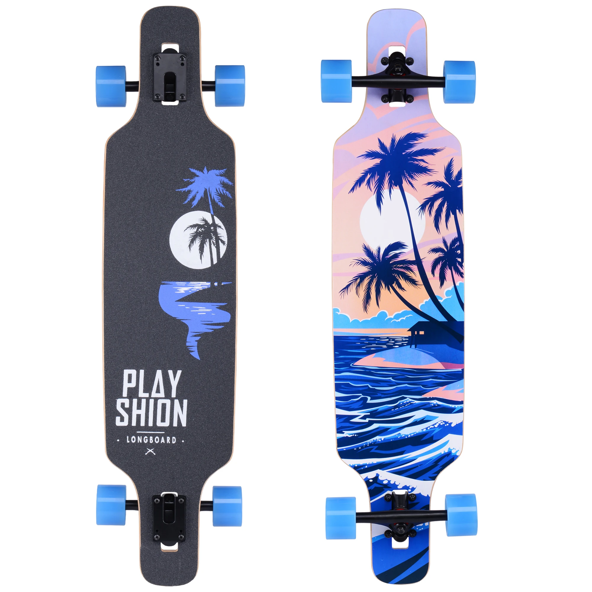 Flexible Eight Ply Maple Deck Skateboards Drop Through The Coconut 39 inch  Long Board