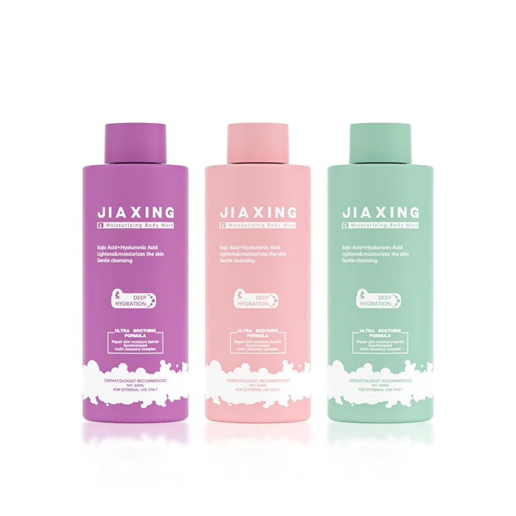 Eco friendly shower gel container 300ml 10oz cylinder empty plastic squeeze shampoo body wash bottle with screw cap