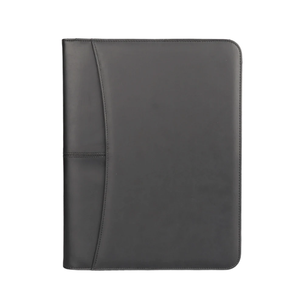 Custom A4 Leather Business Resume Portfolio Card Holder Binder Office Meeting Document PU Padfolio Folder Organizer With Notepad