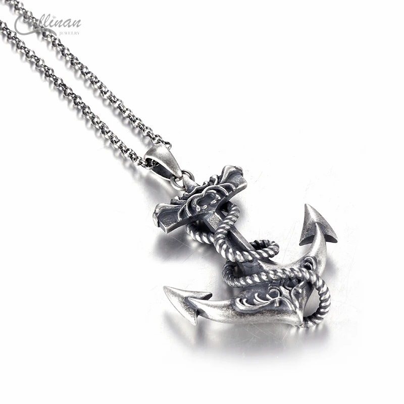 New Fashion Jewelry Black Painting Punk 925 Oxidized Silver Men Catholic Rosary Religious Black Cording Woven Cross Necklace