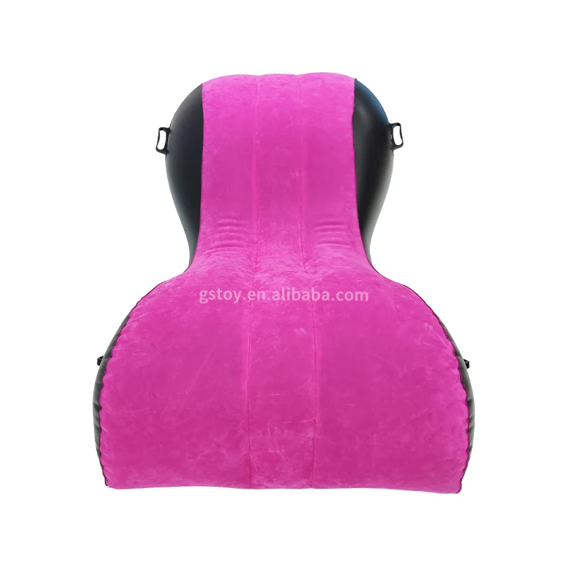 PVC flocked lover sexy air bed sofa blow up S shaped lounger inflatable love sofa