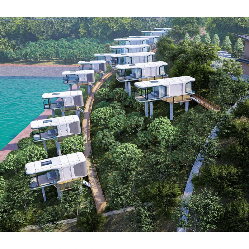 Space capsule cost modular prefabricated portable house mobile home trailer house modern Private Little House Space