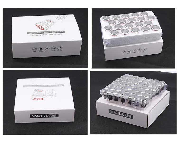 Waterproof metal key switch, no LED, stainless steel key surface, explosion-proof switch 16MM metal push button switch