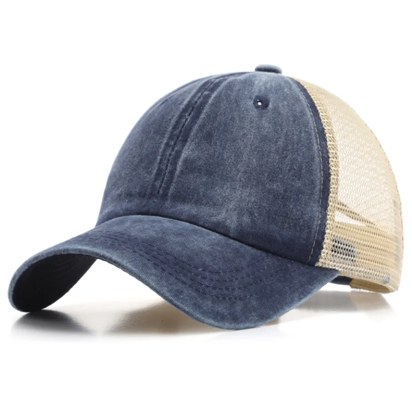 ladies vintage hat Washed Cotton Visor Adjustable Mesh Trucker baseball caps