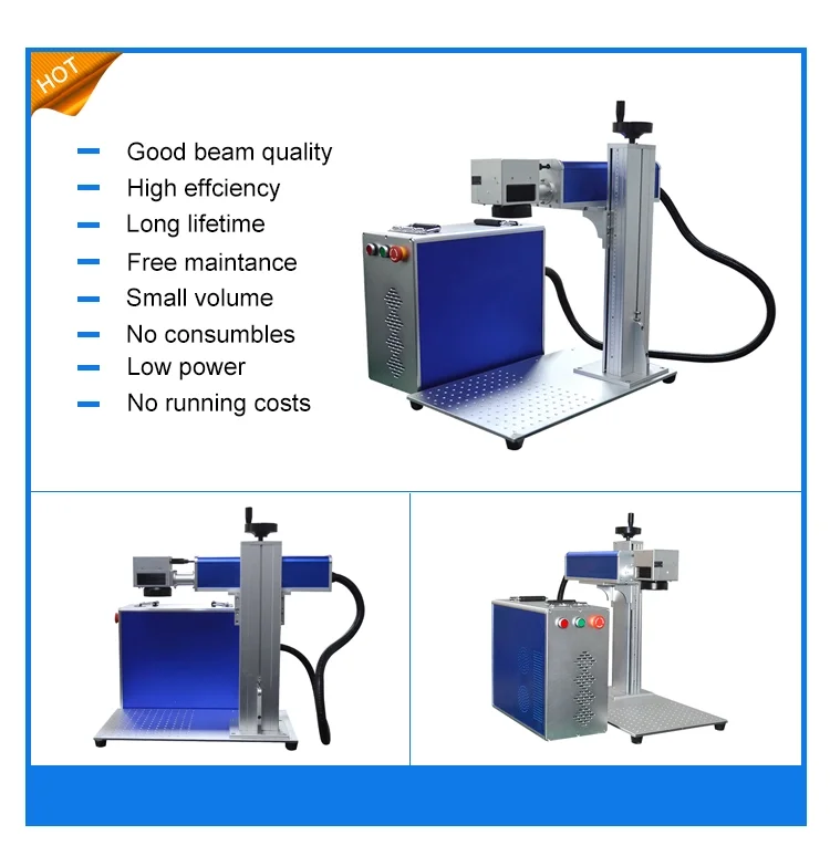 Long Service life plastic stainless steel metal jewelry 20w 30w 50w jpt raycus portable fiber laser marking machine for sale