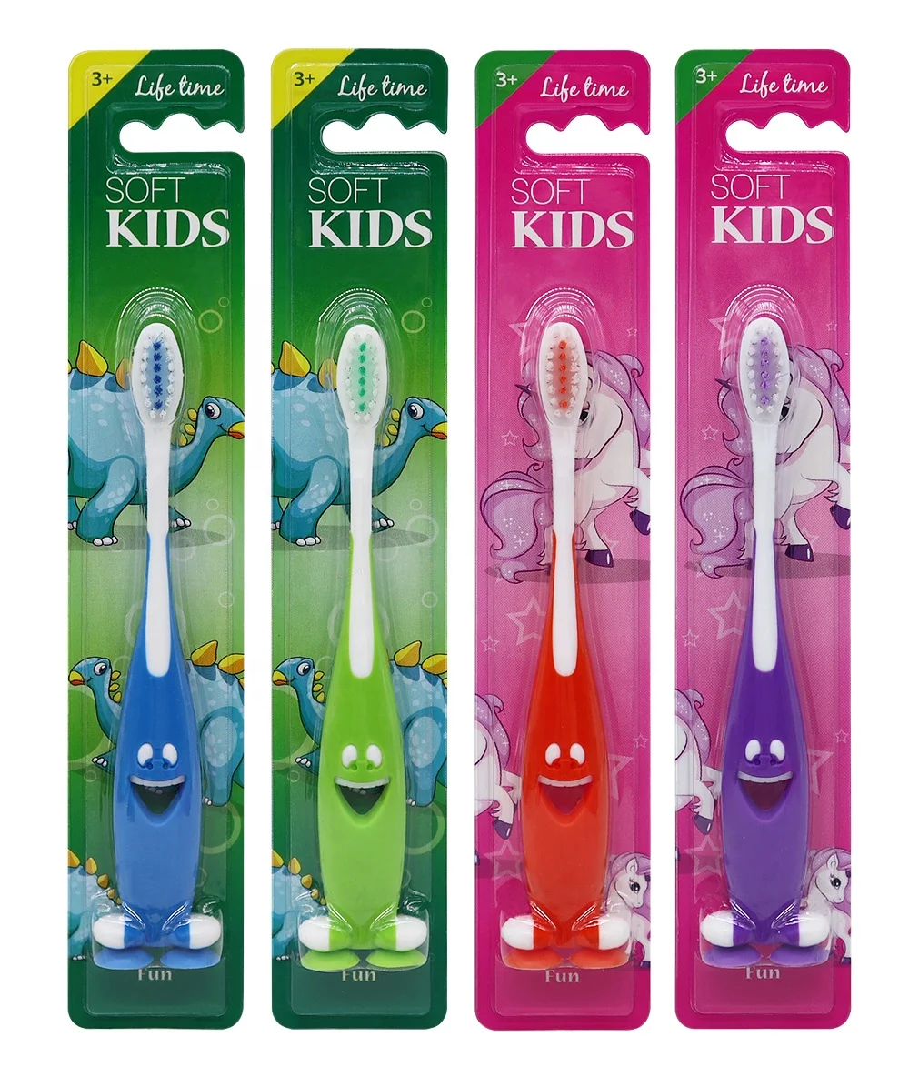 High quality tooth brush manufacturer soft bristle children cepillo suction cup stand kids child toothbrush