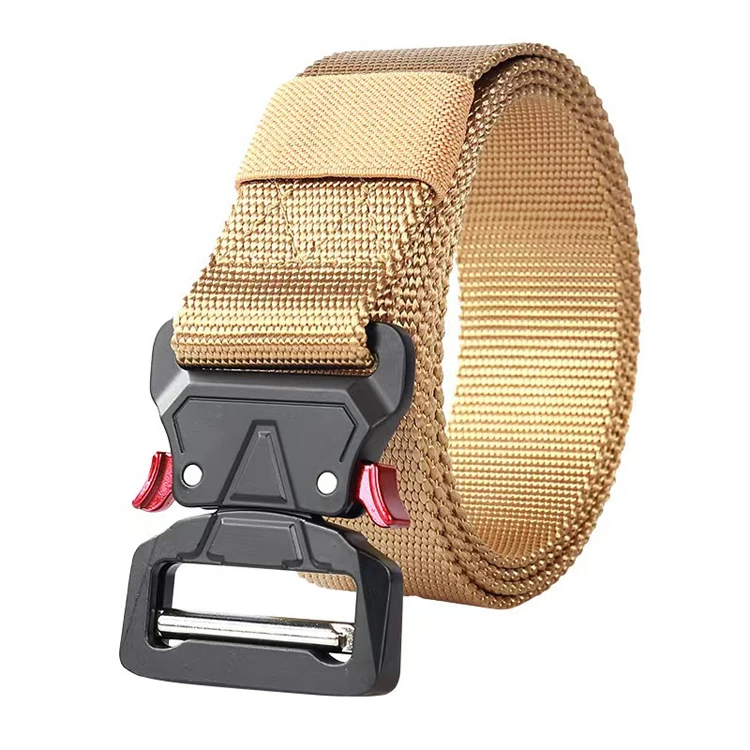 Outdoor Sports Red Ear Quick Release Buckle Climbing  Multi-Functional Woven Tactical Nylon Waist Belt