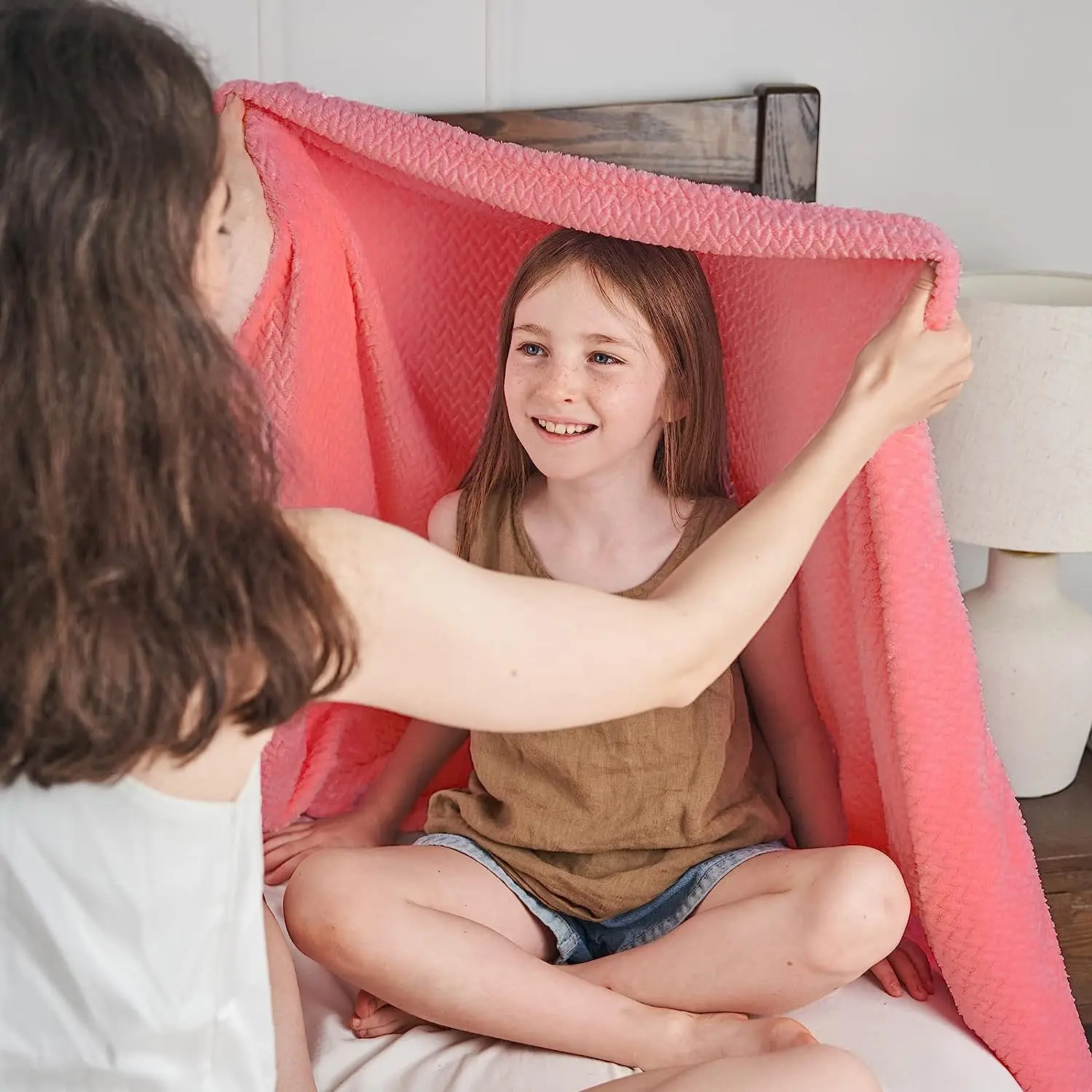 Super Soft pink Premium Silky Flannel Fleece Leaves Pattern Lightweight Bed Blanket All Season Use -- Blanket