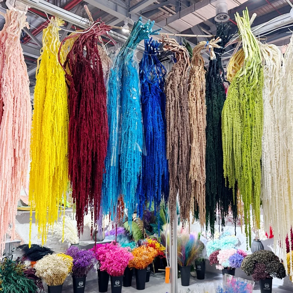Customized Decorative Greenery Artificial Hanging Amaranthus Flowers for Wedding Bouquet Home Wedding Decor