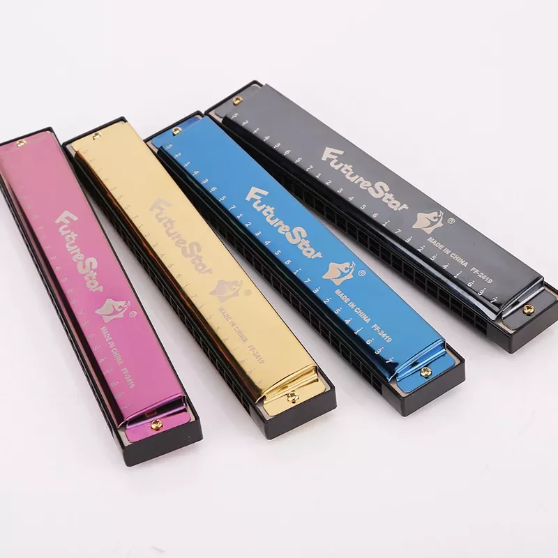 Factory Customized Wholesale Multifunctional High-quality C Tune 24-hole Metal Tremolo Harmonica