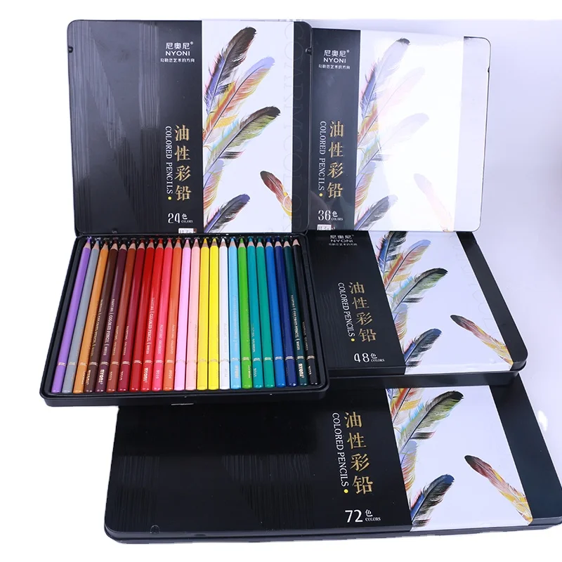 
NYONI N8520 hot sale natural 24pcs 36pcs 48pcs 72pcs 120pcs wooden colored pencil with box 