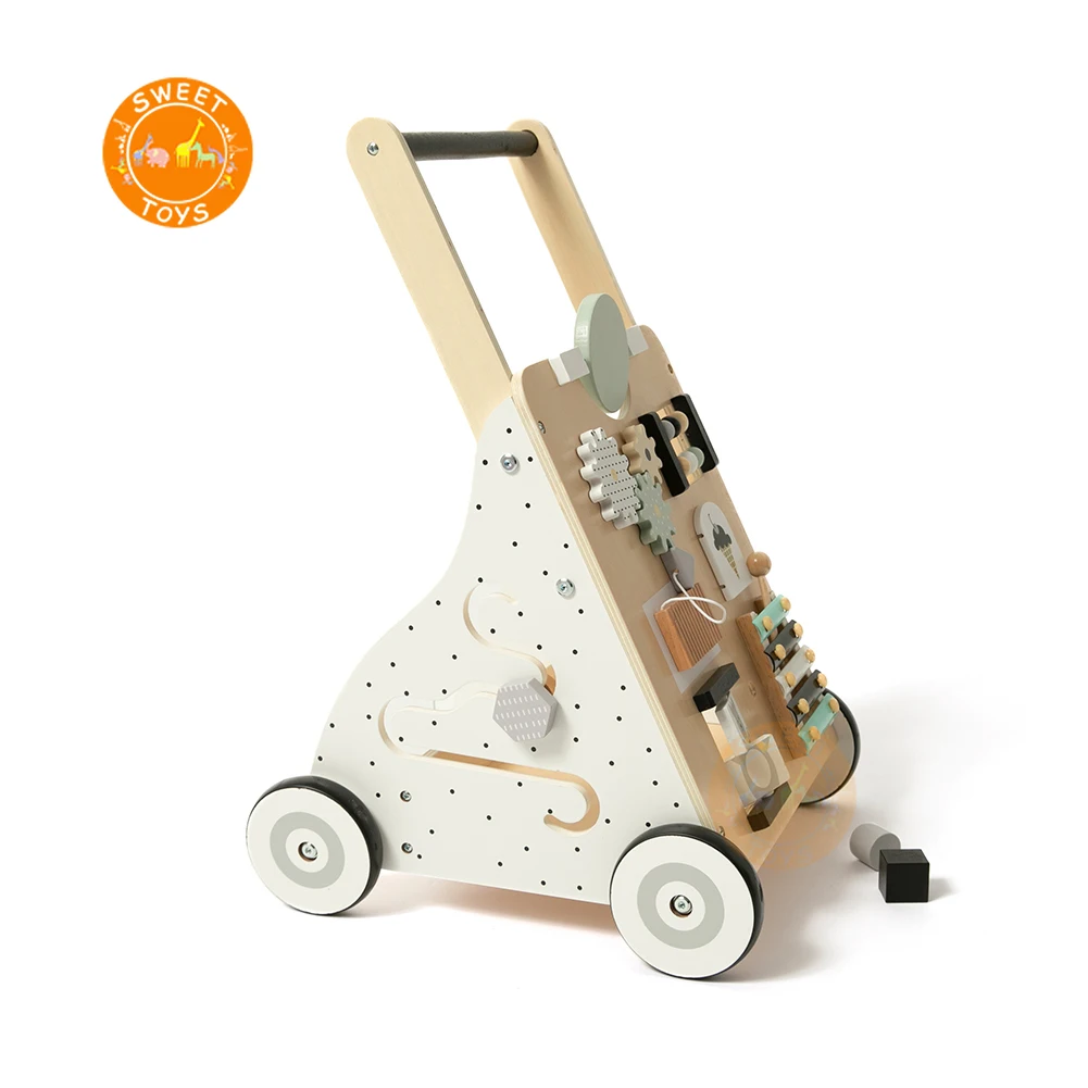 High quality educational multi-function push wooden baby walker with wheel Learning walker for Boys and Girls
