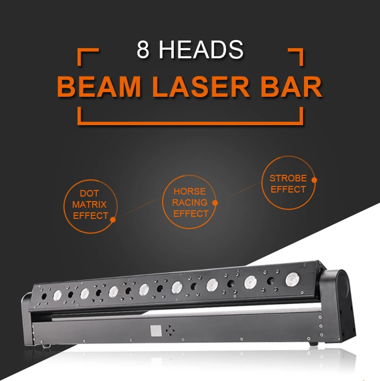 Wholesale 8 Heads Single Red Single Blue Single Green Laser Bar disco lights Stage Lighting Lazer Beam