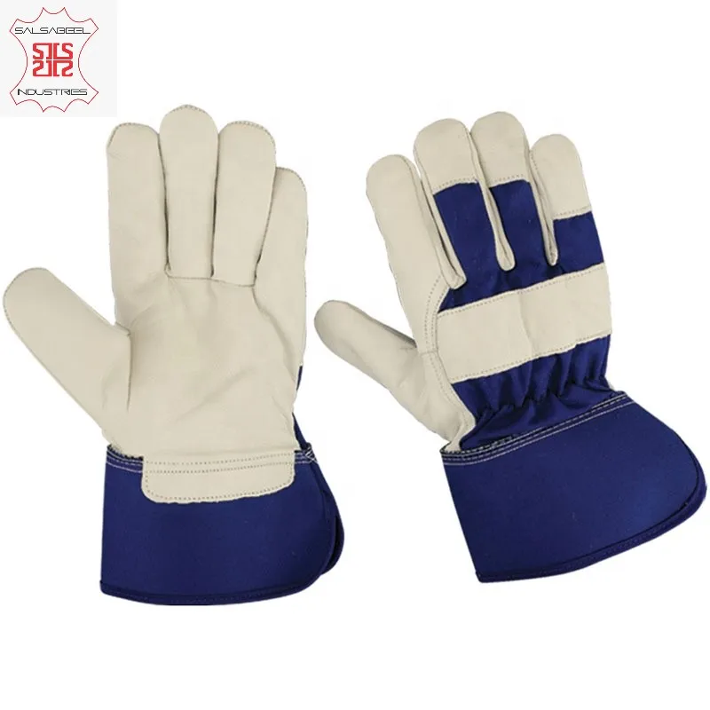 Top Safety Work Split Cow Leather Reflective Work Gloves