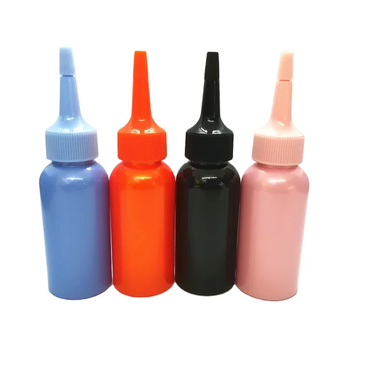 factory RUIPACK OEM OEM Factory Custom colorful bullet shape PET bottle with twist cap cosmetic hair dye bottle